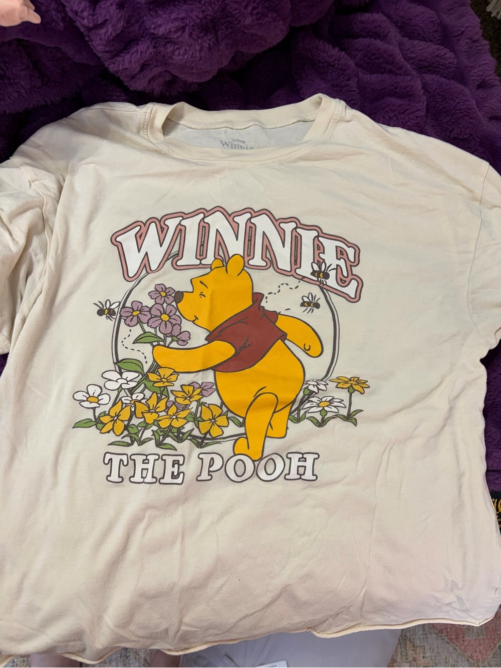 Winnie the Pooh Graphic Tee - Cream with Yellow Print